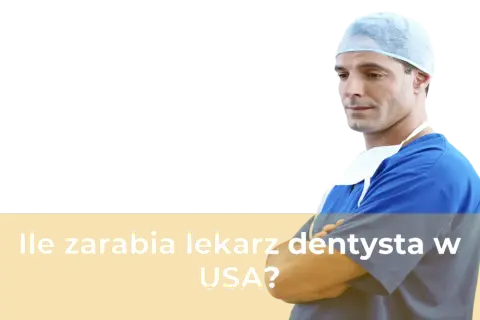 Lekarz dentysta w niebieskim uniformie i czepku, z rękami skrzyżowanymi na piersi.
