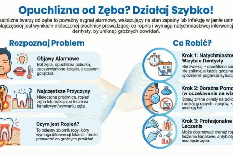 Opuchlizna od zęba trzonowego to sygnał zapalenia. Objawy: ból, gorączka. Przyczyny: próchnica, ropień. Działaj szybko: wizyta u dentysty, zimne okłady.